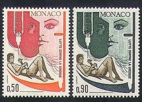 Monaco 1972 Medical  /  Anti-Drugs  /  Health  /  Welfare  /  People  /  Syringe 2v set (n34587)
