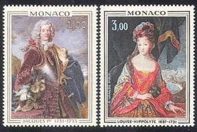 Monaco 1972 Prince /Princess /Royalty/Art /Paintings   2v set n39406