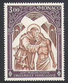 Monaco 1972 Red Cross Fund  /  Saint Francis  /  Health  /  Birds  /  Welfare  /  Pigeons 1v n34190