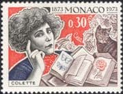 Monaco 1973 Birth Anniversaries/ Colette/ Writers/ Authors/ Literature/ Books/ Cats 1v (n39517a)
