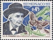 Monaco 1973 Birth Anniversaries/ J H Fabre/ Butterfly/ Insects/ Nature/ People 1v ()n39517d)