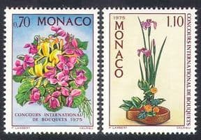 Monaco 1974 Flower Show/ Flowers/ Plants/ Nature/ Art/ Ikebana 2v set (n38588)