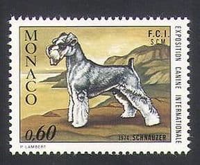 Monaco 1974 Schnauzer  /  Dogs  /  Animals  /  Nature  /  Pets 1v (n34720)
