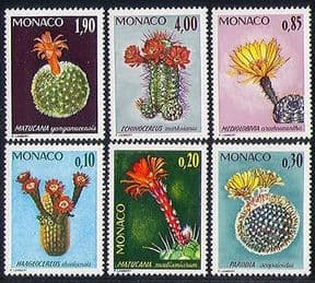 Monaco 1975 Cacti  /  Plants  /  Nature  /  Cactus  /  Flowers 6v set (n33372)
