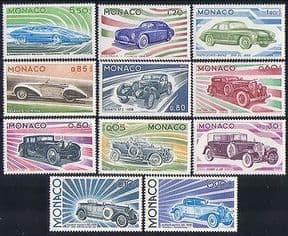 Monaco 1975 Cars  /  Motoring  /  Transport  /  Mercedes-Benz  /  Rolls-Royce 11v set (n33376)