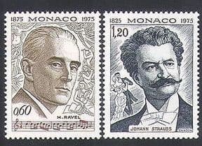 Monaco 1975 Ravel  /  Strauss  /  Music  /  Composers  /  Dance  /  People 2v set (n34364)