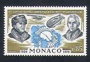Monaco 1976 Arctic / Explorers / Plane / Airship / Aircraft / Transport / People 1v (n33827)