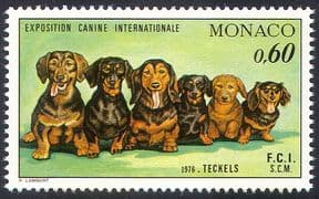 Monaco 1976 Dogs  /  Dachshunds  /  Animals  /  Nature  /  Pets 1v (n18669)