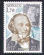 Monaco 1979 Rowland Hill / Postage Stamps / Postal History / S-on-S / People 1v (n38967)