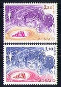 Monaco 1980 Christmas / Nativity / Cattle / Stars / Animation 2v set (n28773)