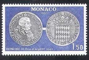 Monaco 1980 Coins  /  Money  /  Currency  /  Commerce  /  Business  /  History 1v (n38557)