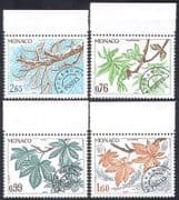 Monaco 1980 Precancels / Seasons / Flowers / Fruit / Trees / Plants / Nature 4v set (n39432)