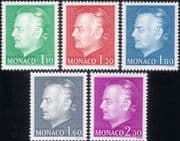 Monaco 1980 Prince Rainier III/ Royalty/ Royal/ Definitives/ People 5v set (mc1161)