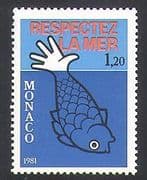 Monaco 1981 Environment / Sea / Fish / Marine / Animation / Conservation 1v (n34184)