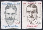 Monaco 1981 Shaw / Leger / Writer / Artist / Playwright / Theatre / Art / Painting 2v (n39513)