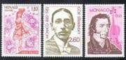 Monaco 1982 Music / Ballet / Stravinsky / Paganini / Pavlova / Ballet / People 3v (n33837a)