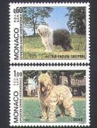 Monaco 1982 Old English Sheepdog / Briard / Dogs / Animals / Nature / Pets 2v set (n34360)