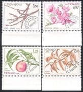 Monaco 1982 Precancels / Peach / Flowers / Fruit / Trees / Plants / Nature / Seasons 4v n39428
