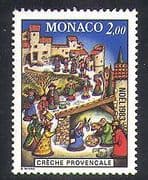Monaco 1983 Christmas / Creche / Nativity / Animals / Greetings 1v (n37783)