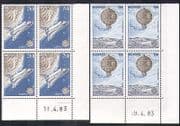 Monaco 1983 Europa / Manned Flight / Balloon / Space Shuttle 2v set blk (n38177)