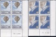 Monaco 1983 Europa / Manned Flight / Balloon / Space Shuttle 2v set blk (n38178)