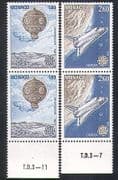 Monaco 1983 Europa / Manned Flight / Balloon / Space Shuttle 2v set pr (n38179)