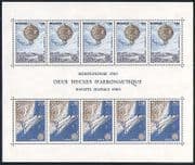 Monaco 1983 Flight / Balloon / Space Shuttle 10v sht n32149