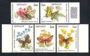 Monaco 1984 Butterflies / Moths / Insects / Nature / Park / Conservation 5v set (n32802)