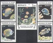 Monaco 1985 Fish / Marine / Nature / Aquarium / Sealife 5v set (n37886)
