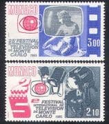 Monaco 1985 TV / Television / Broadcasting / Festival / Statue / Lights 2v set (n38961)