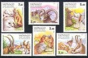 Monaco 1986 Animals / Nature / Wildlife / Mercantour Park / Hare / Deer / Sheep 6v (n33373)