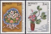 Monaco 1986 Flowers/ Nature/ Plants/ Art/ Flower Show/ Roses/ Lilies 2v set (n34189)