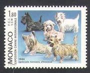 Monaco 1986 Scotch Terrier / Dogs / Animals / Nature / Pets 1v (n34741)