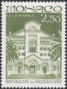 Monaco 1987 Cathedral/ Church/ Building/ Architecture/ Trees/ Heritage 1v (mc1127)