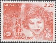Monaco 1987 Christmas/ Greetings/ Santa Claus/ Girl/ Tree/ Bauble/ Angel 1v (mc1130)