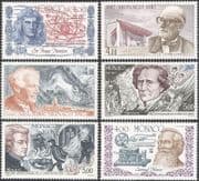 Monaco 1987 Famous People/ Music/ Opera/ Morse/ Science/ Art/ Mathematics 6v set (n43824)
