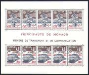 Monaco 1988 Europa / TGV Mail Train / Rail / Plane / Space / Transport 10v sht (n32866)