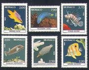 Monaco 1988 Fish / Marine / Nature / Sealife / Aquarium 6v set (n33796)