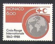 Monaco 1988 Red Cross / Crescent / Welfare / Health / Globe 1v (n34194)