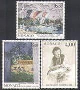 Monaco 1989 Cezanne /Sisley/Florence/Art/Paintings/Boats 3v set n37889