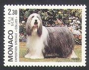 Monaco 1990 Bearded Collie / Dogs / Animals / Nature / Pets 1v n34359