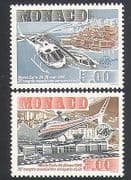 Monaco 1990 Helicopters / Aircraft / Aviation / Transport / Flight 2v set (n34344)
