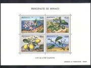 Monaco 1990 Lemon / Flowers / Fruit / Trees / Plants / Nature / Seasons / Food 4v m / s (n36648)