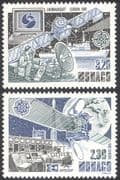 Monaco 1991 Europa/ INMARSAT/ EUTELSAT/ Space/ Satellites/ Radio/ Ships/ Communications/ Telecomms 2v set (n32627)