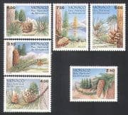 Monaco 1991 Mercantour National Park / Trees / Conifers / Plants / Nature 6v set n34427