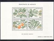 Monaco 1991 Orange / Flowers / Fruit / Trees / Plants / Nature / Seasons / Food 4v m / s n36649