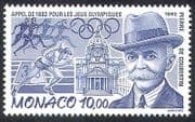 Monaco 1992 Coubertin / People / Olympic Games / Olympics / Sports / Athletics 1v (n40244)