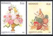Monaco 1992 Flowers / Fruits / Crops / Plants / Nature / StampEx 2v set (n39567)