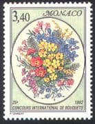 Monaco 1992 Mixed Bouquet/ Flowers/ Plants/ Nature/ Flower Show 1v (n41524)