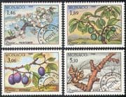 Monaco 1992 Plum/ Fruit/ Flowers/ Nature/ Seasons/ Plants/ Trees/ Pre-cancels 4v set n41520